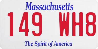 MA license plate 149WH8