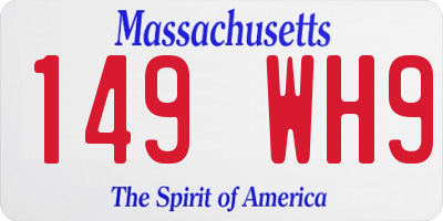 MA license plate 149WH9