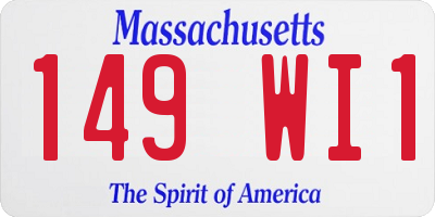 MA license plate 149WI1