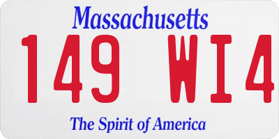 MA license plate 149WI4