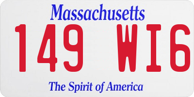 MA license plate 149WI6
