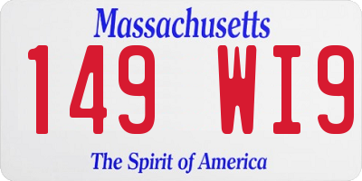 MA license plate 149WI9