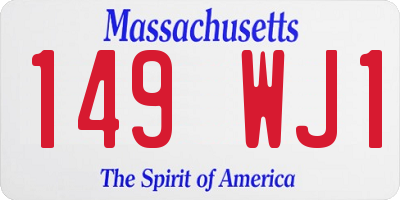 MA license plate 149WJ1