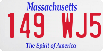 MA license plate 149WJ5