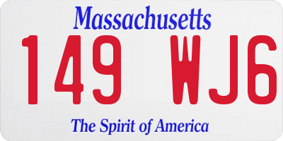 MA license plate 149WJ6