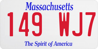 MA license plate 149WJ7