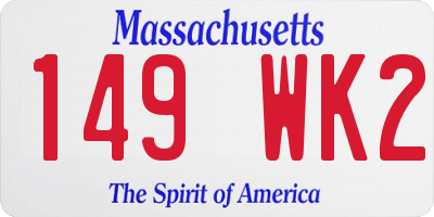MA license plate 149WK2