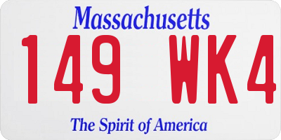 MA license plate 149WK4