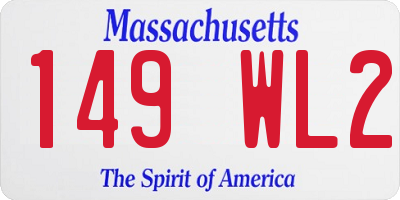 MA license plate 149WL2