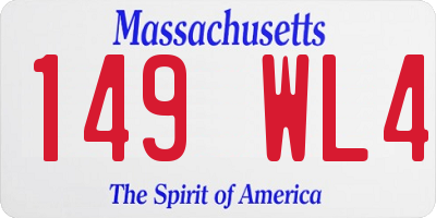 MA license plate 149WL4
