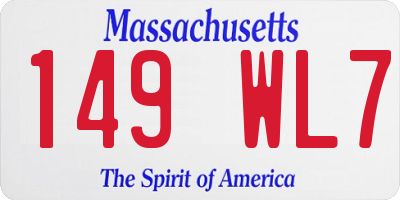 MA license plate 149WL7