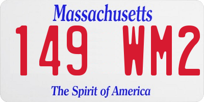 MA license plate 149WM2