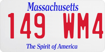 MA license plate 149WM4