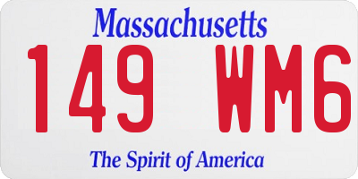 MA license plate 149WM6