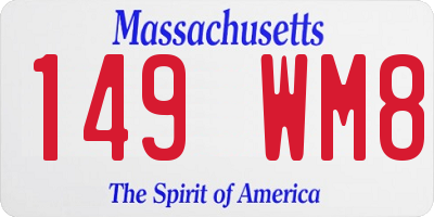 MA license plate 149WM8