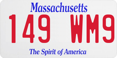 MA license plate 149WM9