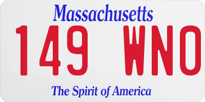MA license plate 149WN0