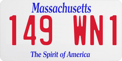 MA license plate 149WN1