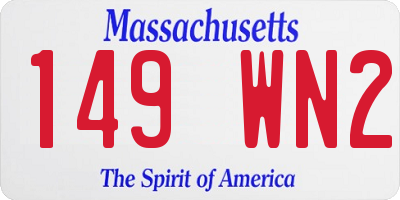 MA license plate 149WN2