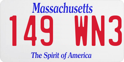 MA license plate 149WN3