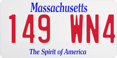 MA license plate 149WN4