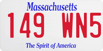 MA license plate 149WN5