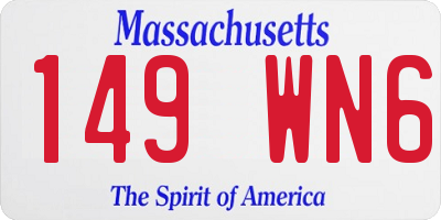 MA license plate 149WN6