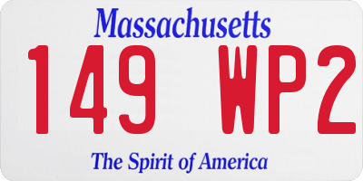 MA license plate 149WP2