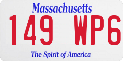 MA license plate 149WP6