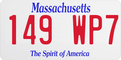 MA license plate 149WP7