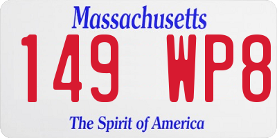 MA license plate 149WP8