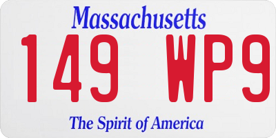 MA license plate 149WP9