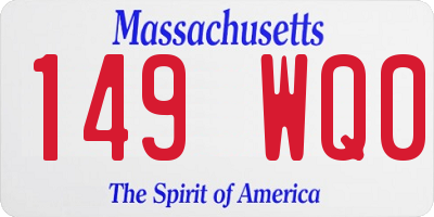 MA license plate 149WQ0
