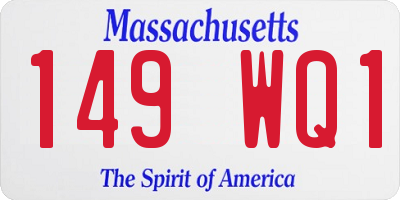 MA license plate 149WQ1