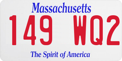 MA license plate 149WQ2