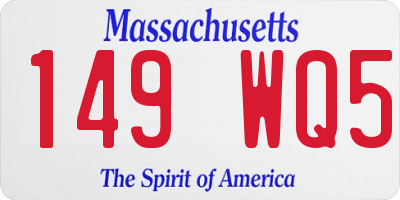 MA license plate 149WQ5