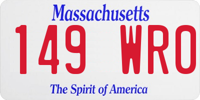 MA license plate 149WR0