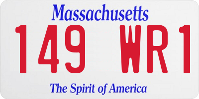MA license plate 149WR1