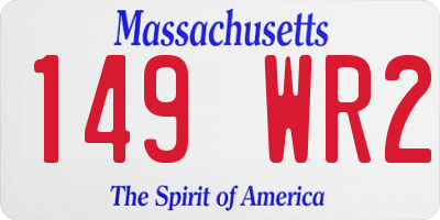 MA license plate 149WR2