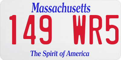 MA license plate 149WR5