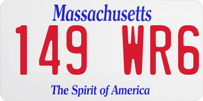 MA license plate 149WR6
