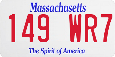 MA license plate 149WR7