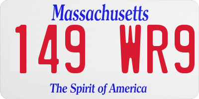 MA license plate 149WR9