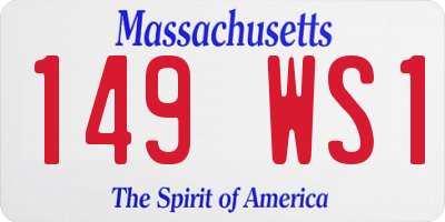 MA license plate 149WS1