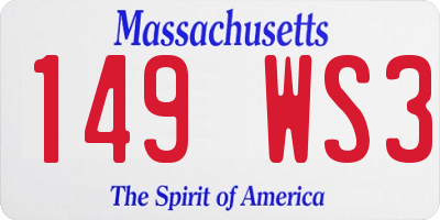 MA license plate 149WS3