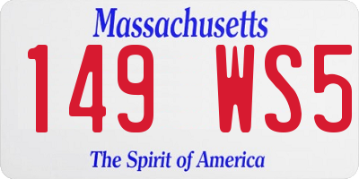 MA license plate 149WS5