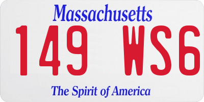 MA license plate 149WS6