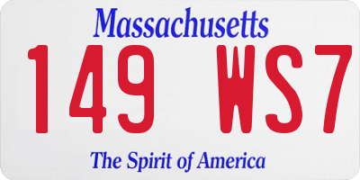 MA license plate 149WS7