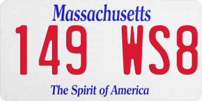 MA license plate 149WS8