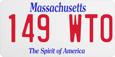 MA license plate 149WT0